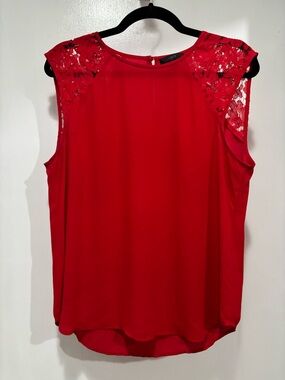 J. Crew Red Lace Shoulder Sleeveless Camisole